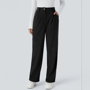 NEW Halara High Wasted Zipper Pocket Corduroy Casual Pants size Small